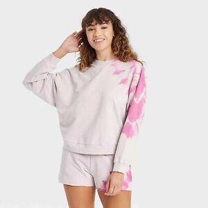 Joylab terry lightweight tie-dye sweater
